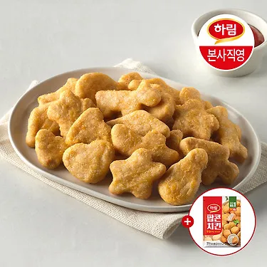 100% 국내산 닭고기 치킨너겟 1kg 2봉 +(증정)팝콘치킨180g 외
