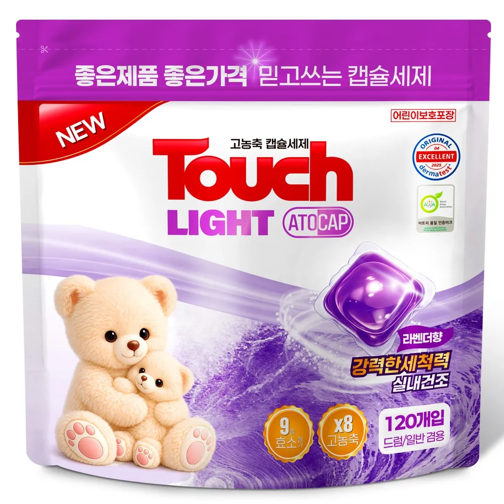 터치 라이트 아토캡 고농축 캡슐세제, 8g, 120개입, 1개