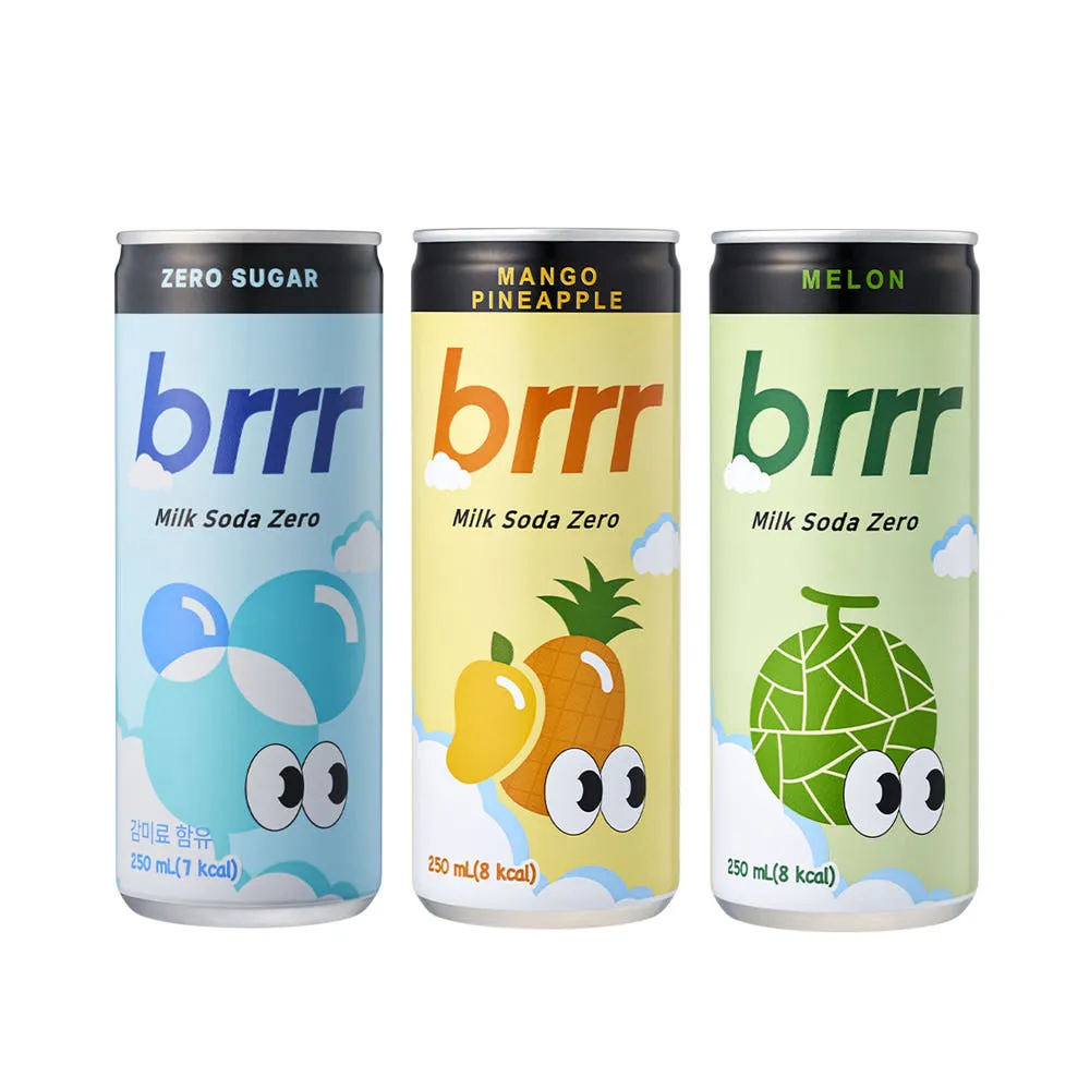 부르르 밀크소다제로 250ml X 60캔 밀크 망고파인애플 메론 (택 2종)