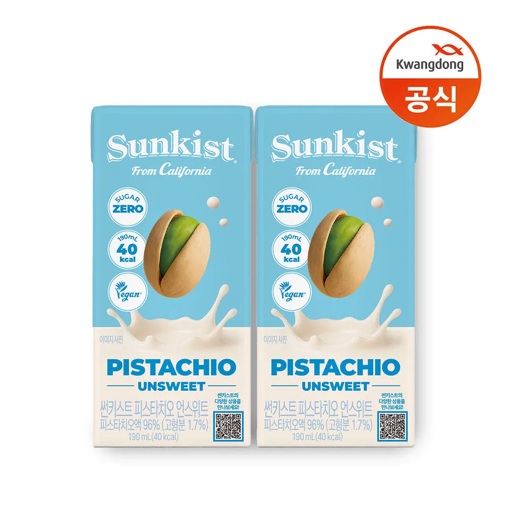 썬키스트 피스타치오 언스위트 190ml 24팩 (소비기한 임박 2026-08-31)
