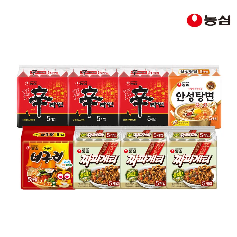 농심 신신신안너짜짜짜 40입(신라면15p + 안성탕면5p + 너구리5p + 짜파게티15p)