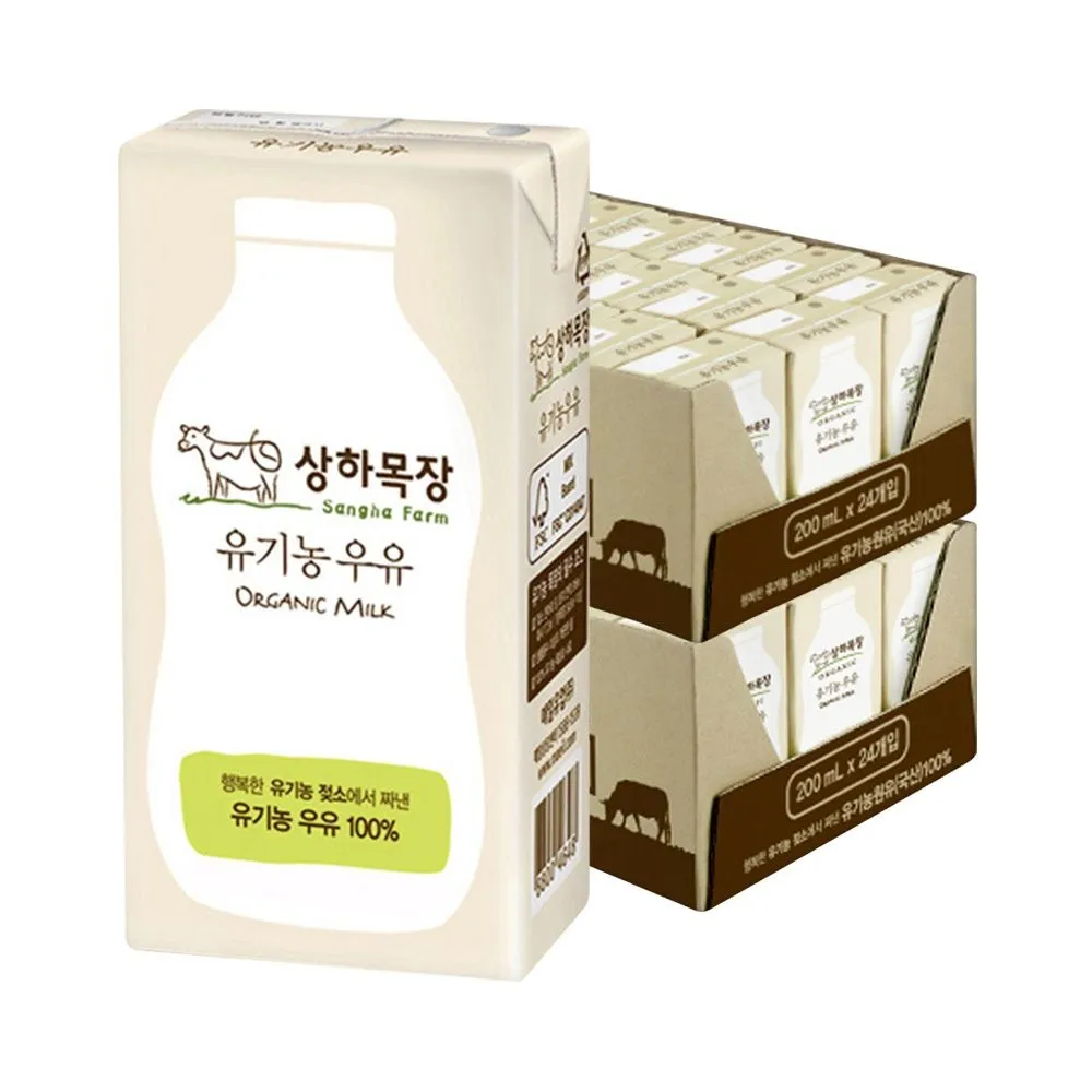 [상하목장][딜크릿] 상하목장 유기농 멸균 우유 200ml 48팩