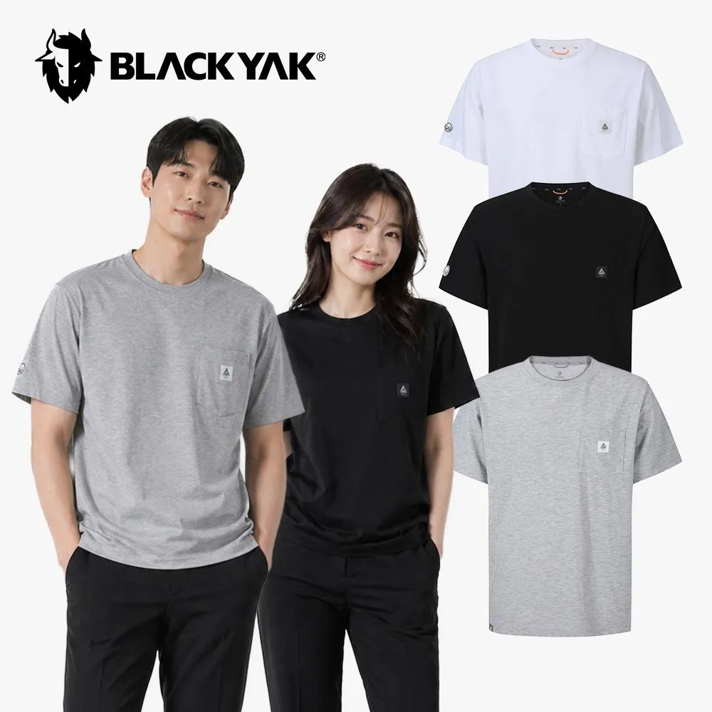[블랙야크]남여공용 데일리 일상 라운드 클라이밍 공용 아치 레터링 반팔티 1BYRTMU908