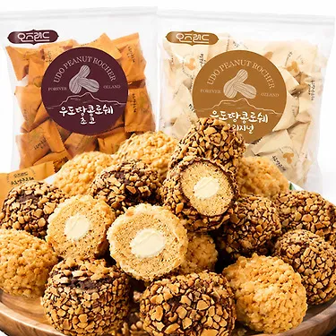 제주 우도땅콩 로쉐 210g 1+1 (총60개입) / 20곡+초콜릿+땅콩토핑가득/ 고급간식