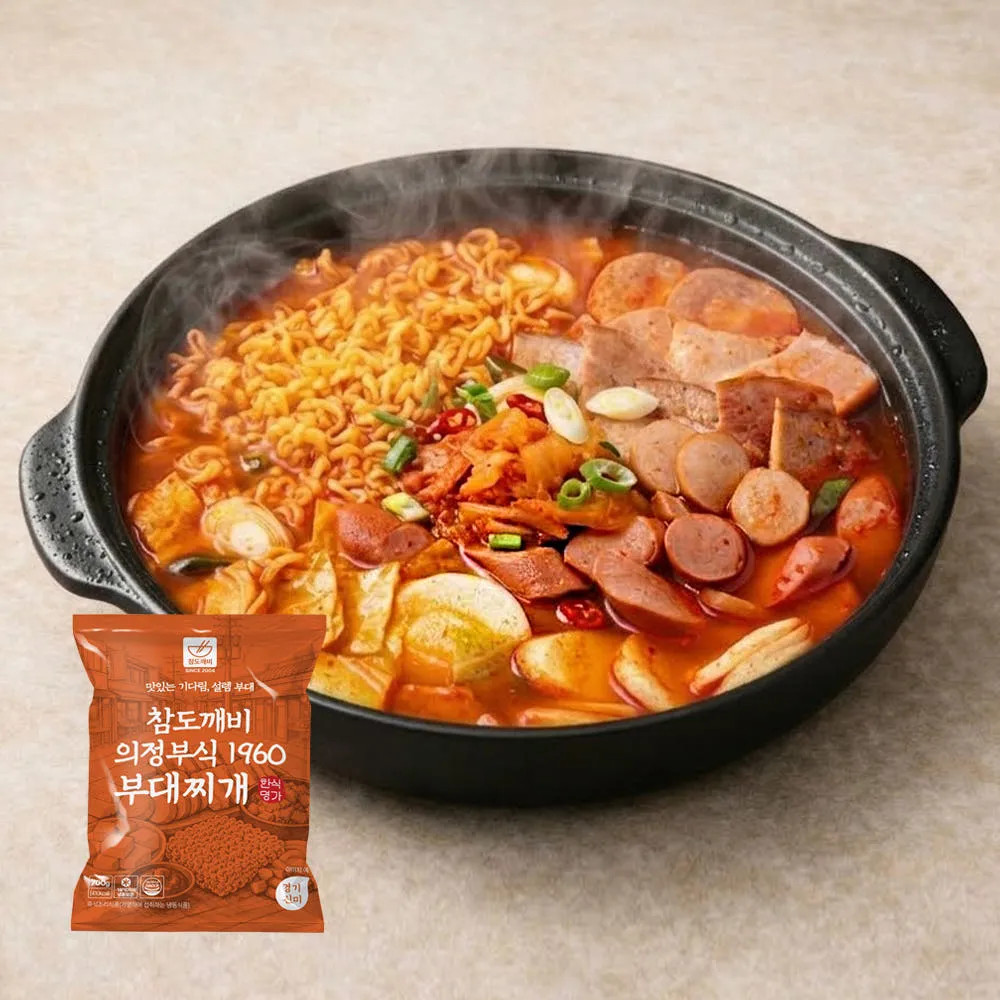 참도깨비 의정부식 1960 부대찌개 700g 햄 4종 가득 : 참도깨비