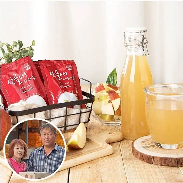[우체국쇼핑] 의성 강기훈 생산자의 해썹인증 사과 100% 사과즙 100ml x 30팩