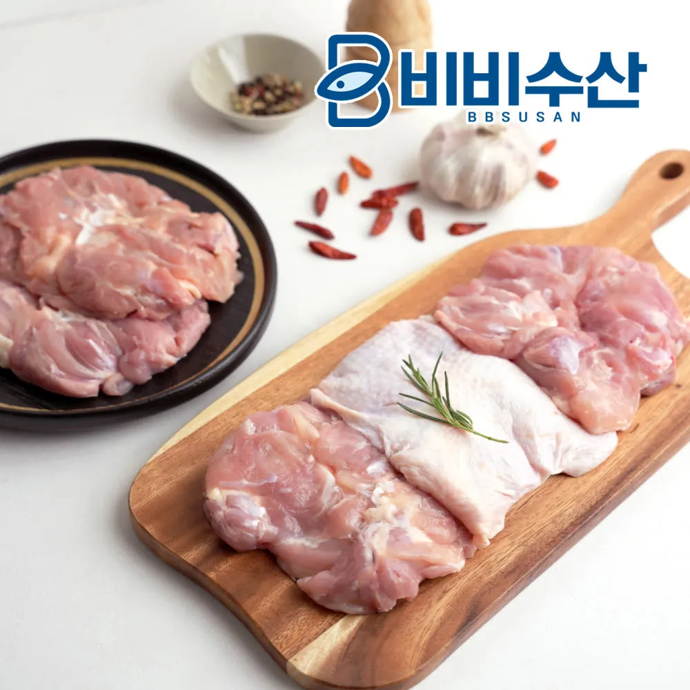 국내산 냉장 닭정육 뼈없는 순살 닭다리살 1kg : 비비수산