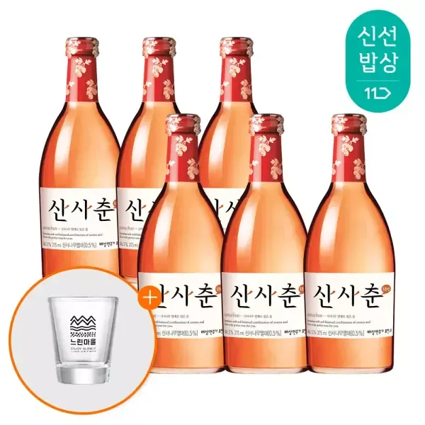 [11번가] [전용잔 증정] 배상면주가 산사춘 375ml x 6입