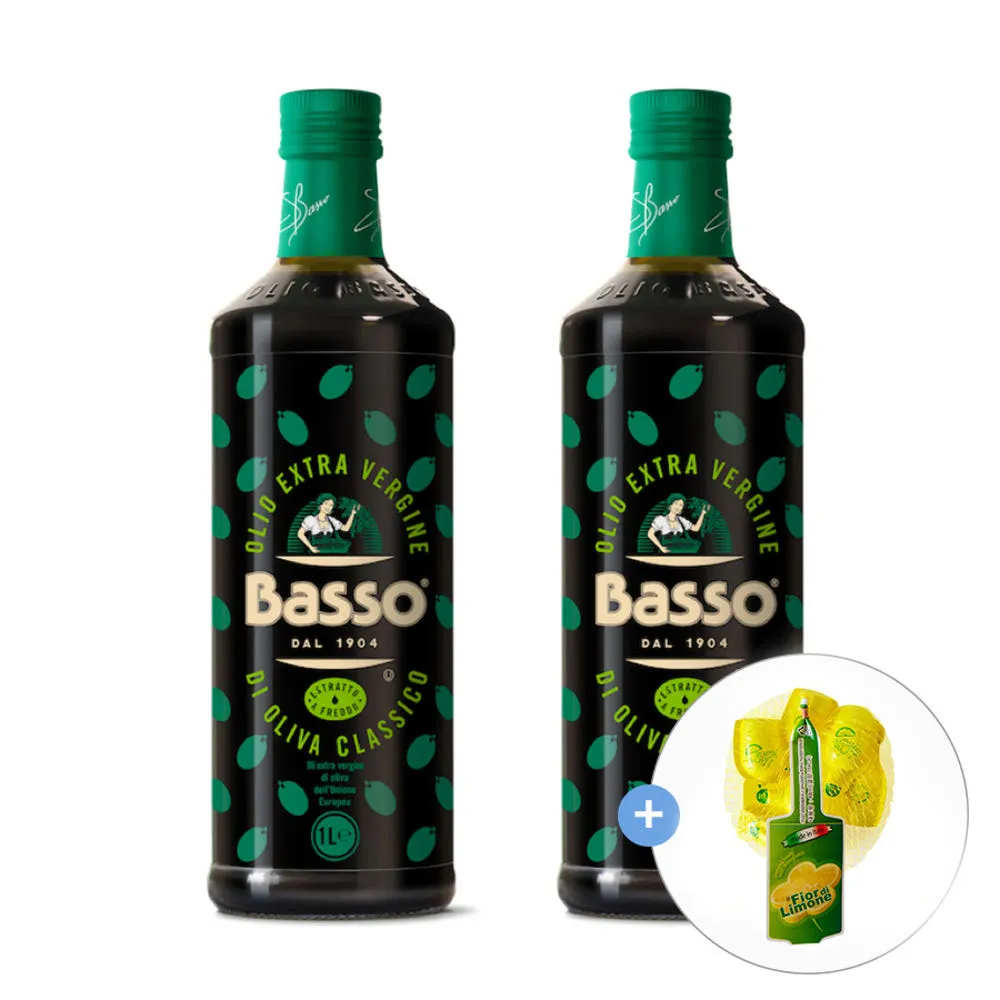 [무료배송] 바쏘 엑스트라버진 올리브유 1L x 2개 (피오디 48ml 증정) / 이탈리아 지중해 올리브 오일 풀링 식물성 저온압착 : 양과자몰