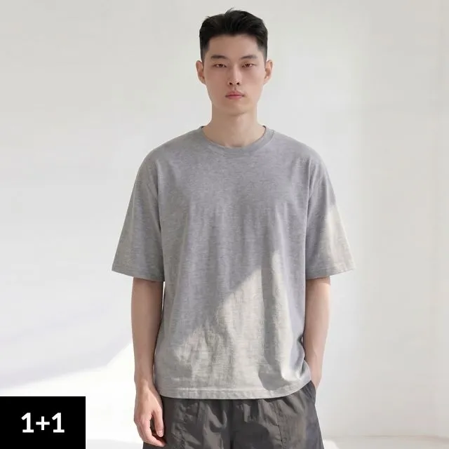 [해리슨 옴므][해리슨] 1+1 16수 세미오버핏 무지 반팔티 WBTM504 WSP1493 : 롯데ON