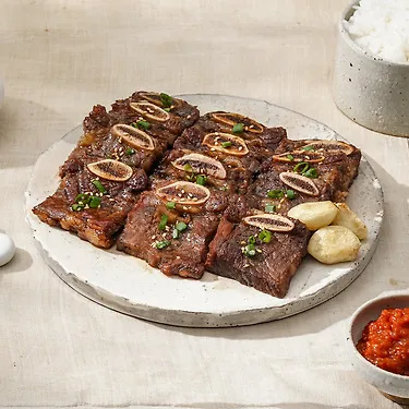 [청귤육가] 12mm 두툼한 청귤숙성 양념LA갈비 500g, 초이스등급 음식 캠핑 간편조리