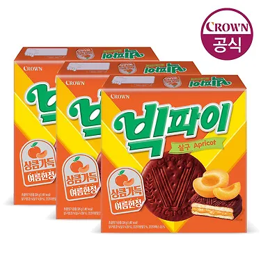 [냠냠상회] 크라운 빅파이 살구 324g x 3개