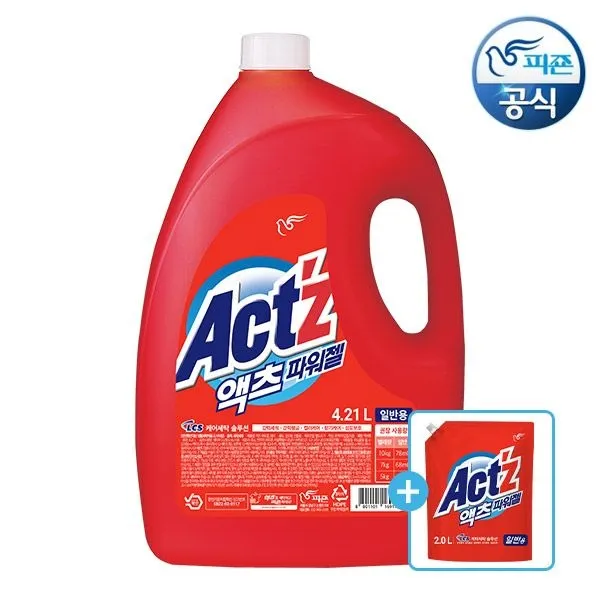[액츠][APP전용][2L 리필 x 1개 증정] 액츠 세탁세제 액체 파워젤(일반) 4.2L 용기 x 1개 : 롯데ON