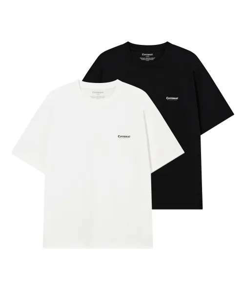 커버낫(COVERNAT) [2PACK] 쿨 코튼 티셔츠 Black+White - 사이즈 & 후기