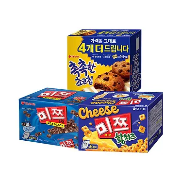 [예약발송/오리온] 황치즈 미쯔 촉촉한초코칩 오뜨 애플파이 및 신제품 인기 스낵 파이 모음