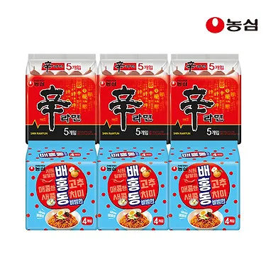 농심 신라면 15입 + 배홍동 비빔면 12입