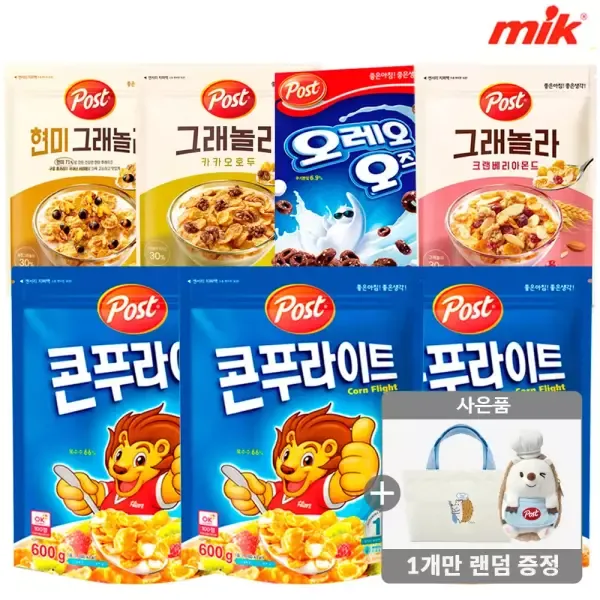 [11번가] [20% 중복쿠폰]포스트 콘푸라이트 600g x 3개+크리치오에코백 또는 키링파우치 증정 외 골라담기[코코볼 외