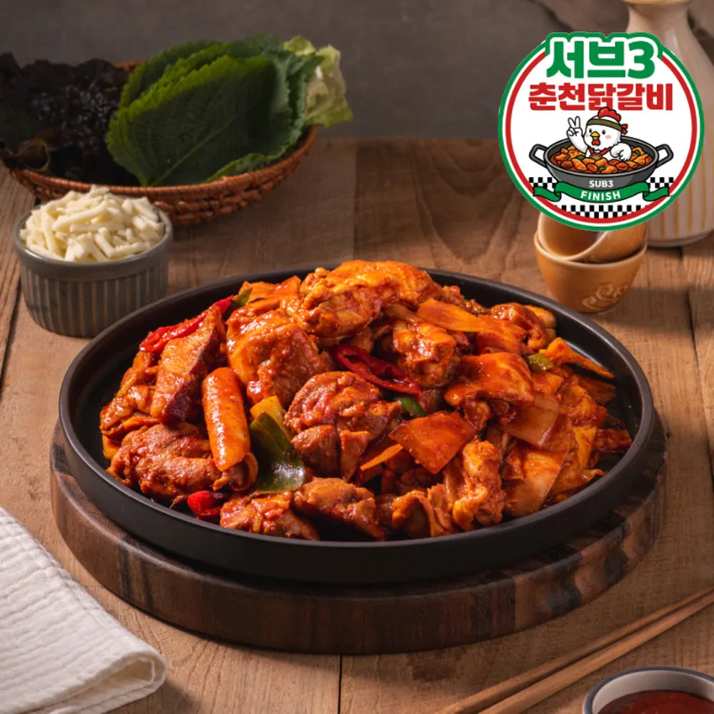 서브3 춘천닭갈비 500g 3팩 85% 함량으로 푸짐한 양 해썹인증 춘천닭갈비