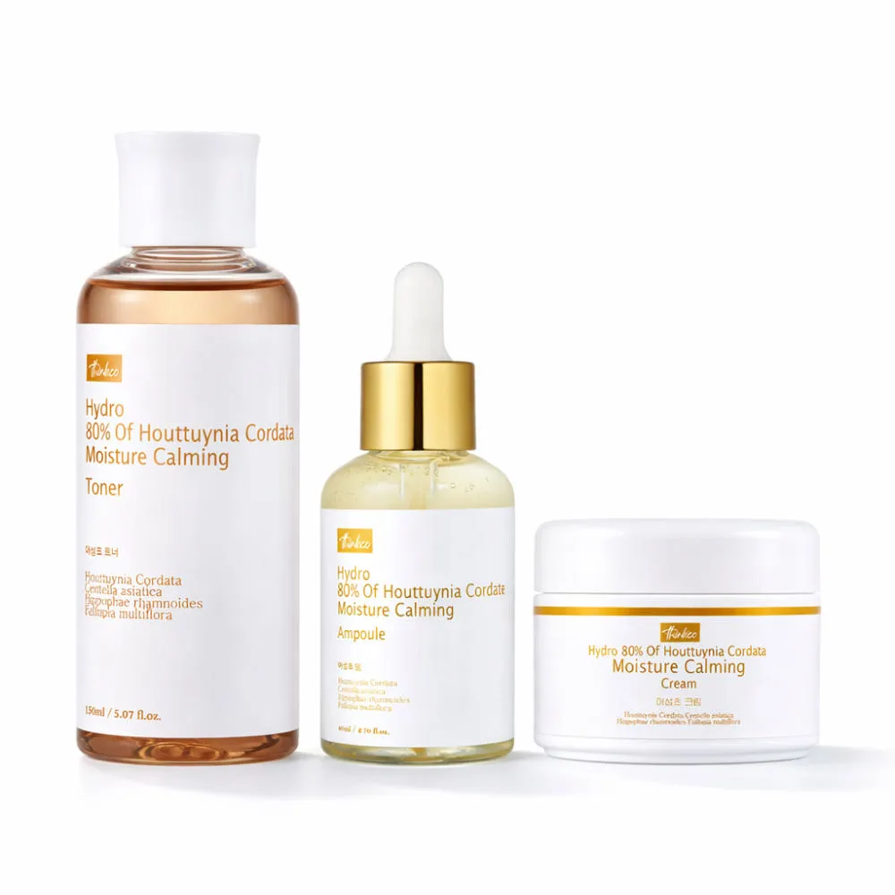 [히든딜 10990] 띵코 하이드로 80 어성초 수분 진정 토너 150ml +앰플 80ml +크림 50ml, 스킨케어 3종세트