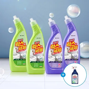 홈스타 락스와세제 750ml 4개(후로랄+시트러스)+파워액션 욕실용 세정제 510ml 본품 증정 외