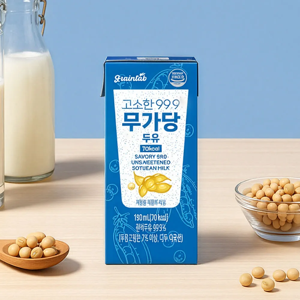 그레인랩 고소한 99.9% 무가당 두유 저당 무가당두유 무첨가 190ml, 40개