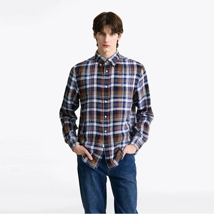 [타미힐피거][공식][정상가:219,000원] [Regular fit] 린넨 멀티 체크 셔츠 T12F3WSH300MT10MS : 롯데ON