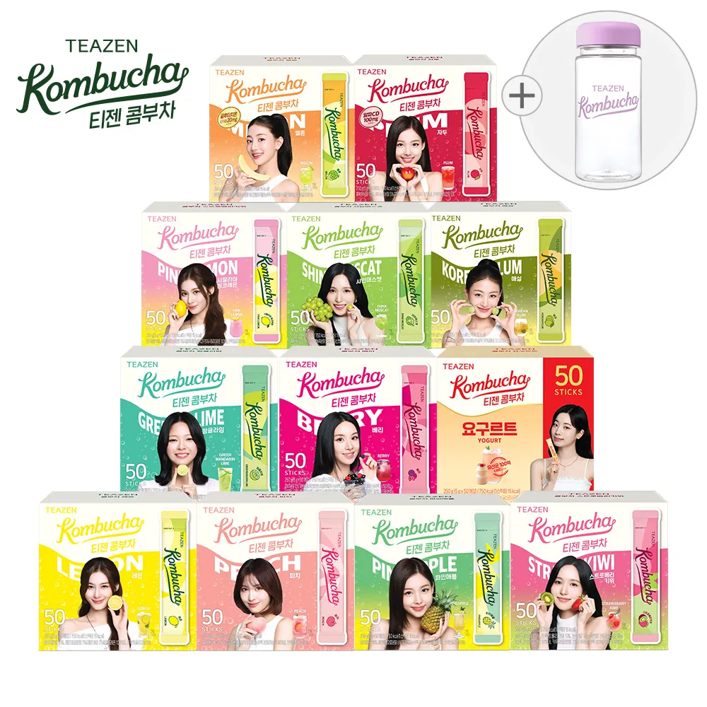 [2+1]상큼달달 티젠 콤부차 50스틱 X 3박스 (택 2/총 150스틱),당류,칼로리 걱정 NO!