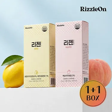 리젠 수분충전 분말 10포 2박스 (복숭아/레몬)