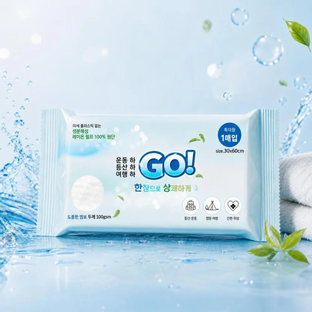 GOBODY 친환경 생분해 바디샤워티슈 GO 1매입 40g, 10개