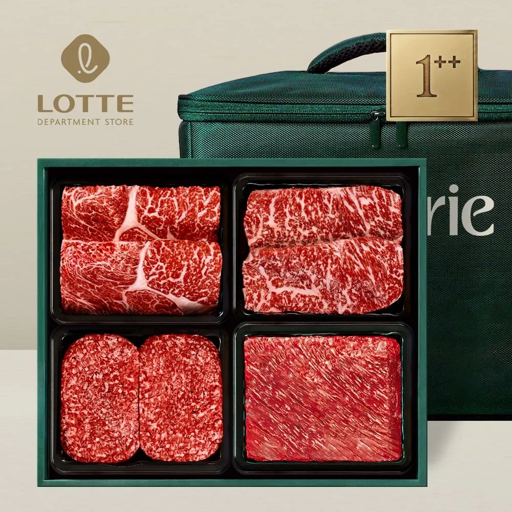 [대한사람대한으로]1++등급 한우세트 헤리티지2호 (1.6kg, 각400g 등심+채끝+불고기용+국거리) : 롯데ON