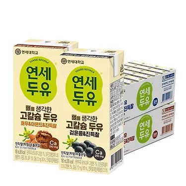 연세 뼈를 생각한 고칼슘 두유 진득찰 검은콩+호두아몬드180ml X 48팩 외6종 | 톡딜