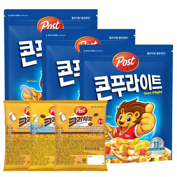 포스트 콘푸라이트 시리얼 600g 3개 +크리치오 랜덤 30g 3개