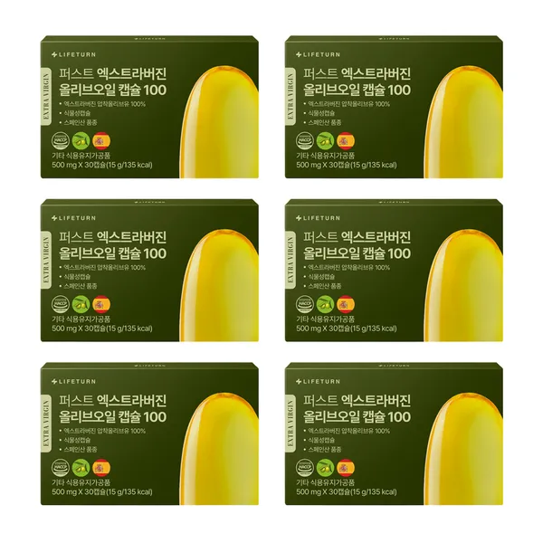 라이프턴 퍼스트 엑스트라버진 올리브오일 식물성 캡슐, 30캡슐, 6박스