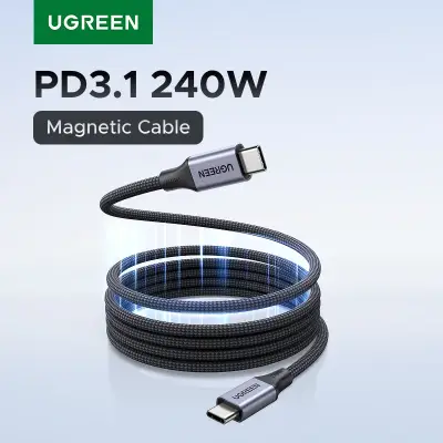 [유그린] USB C to USB C 케이블 240W PD3.1 고속 충전 마그네틱 브레이디드 E-마커 타입 C 코드 (아이폰 17, 16, 맥북, 아이패드, 삼성용)