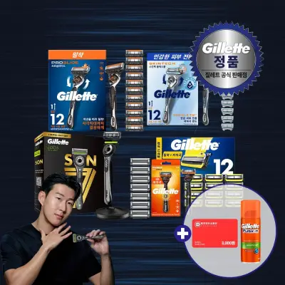 [질레트] 프로쉴드/랩스/프로글라이드/스킨텍/울트라 면도기 + 면도날 세트 + 전고객 증정)미니젤&컬쳐S245[S12]