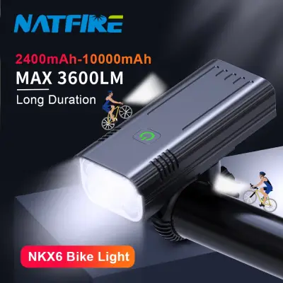 [3600루멘] 10000mAh 6-8 LED 자전거 라이트 USB 충전식 3600 루멘 자전거 헤드라이트 슈퍼 밝은 손전등 전면 조명 및 후면 후면 조명