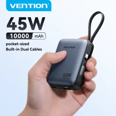 [Vention] 45W 10000mAh 파워뱅크 내장 USB-C 케이블