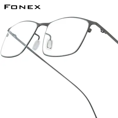 [FONEX] 합금 안경 프레임 남성 풀 림 프레임 하이 엔드 품질 사각형 안경 초경량 한국 일본 안경 8105