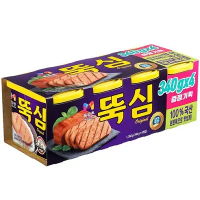 [목우촌] 뚝심, 340g, 4개 - 햄통조림