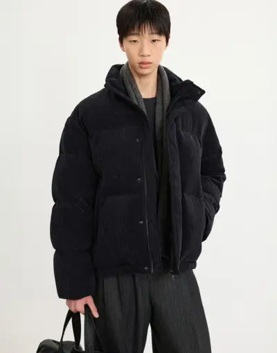 [티엔지티] European-goose Corduroy Down Jumper (Dark Navy) TNJU5F206N2