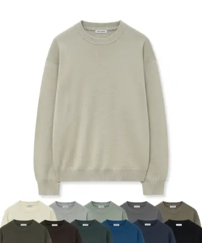 [더니트컴퍼니] (THEKNITCOMPANY) 워셔블 코튼 크루넥 니트 12color