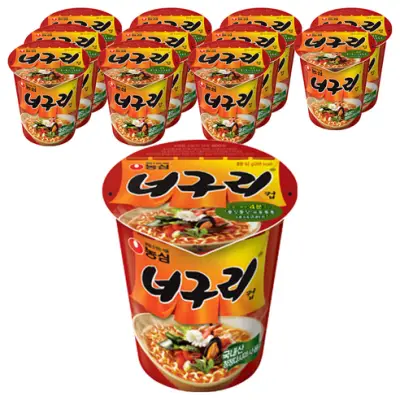 [농심] 너구리 컵라면 62g, 12개 - 컵라면