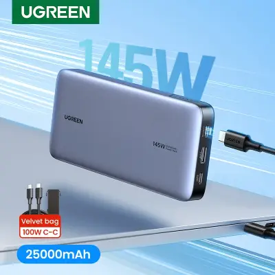 [UGREEN] 140W 100W 휴대용 보조배터리 25000mAh 20000mAh PD 고속 충전 파워뱅크 노트북 샤오미 외장 배터리 초고속 보조배터리