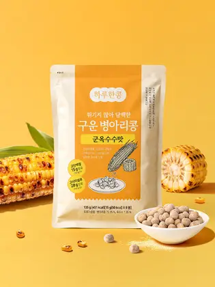 [두보식품]하루한콩 구운 병아리콩 라이트팩 군옥수수맛 135g(15gx9봉) 1/3/5개 27봉