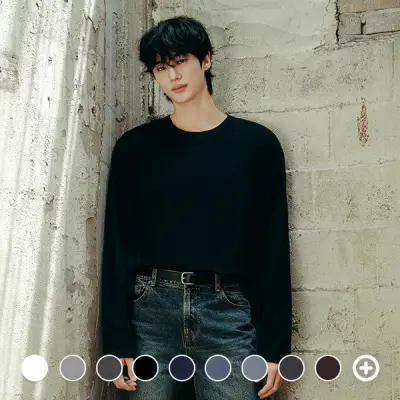 [025910] 지오다노 025910 변우석 코튼 저지 크루넥 솔리드 긴팔티
