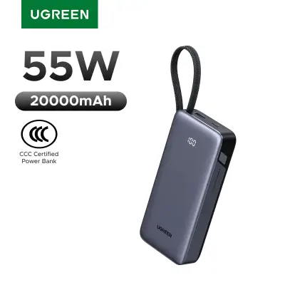 [UGREEN] CCC 인증 55W 20000mAh 파워 뱅크 샤오미 삼성 45W 고속 충전 휴대용 충전기 외장 예비 배터리