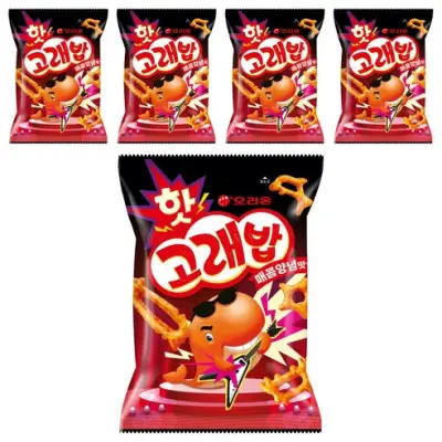 [고래밥] 핫 매콤양념맛, 56g, 5개 - 기타과자