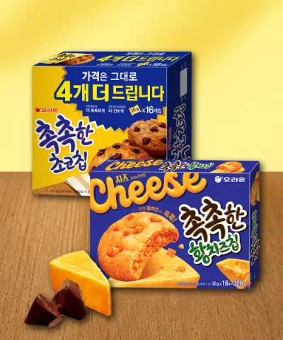 [닥터유] (DRYOU) 오리온 촉촉한 황치즈칩 16P 2개 + 촉촉한 초코칩 16P 2개