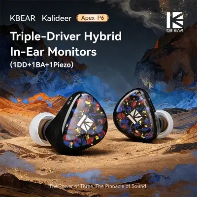 [KBEAR] Kalideer Apex-P6 Hi-Fi 인이어 모니터(1DD + 1BA + 1 Piezo) – 분리/교체 가능한 케이블이 포함된 유선 이어폰