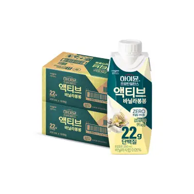 [하이뮨] 프로틴 밸런스 액티브, 바닐라봉봉, 제로, 250ml, 18개, 2박스
